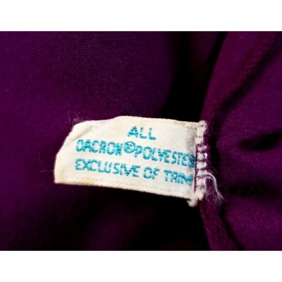 JC Penney Deep Purple Maxi Loungewear Pink Floral Embroidered Robe No Belt Sz L - Picture 5 of 5